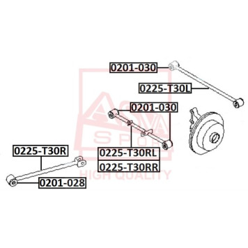 Сайлентблок, рычаг независимой подвески колеса <b>ASVA 0201030</b>