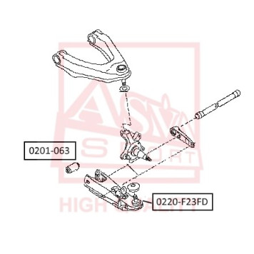 Сайлентблок, рычаг независимой подвески колеса <b>ASVA 0201063</b>