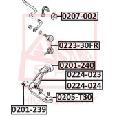 Сайлентблок, рычаг независимой подвески колеса <b>ASVA 0201240</b>