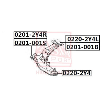 Сайлентблок, рычаг независимой подвески колеса <b>ASVA 02012Y4R</b>