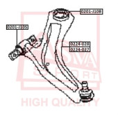 Сайлентблок, рычаг независимой подвески колеса <b>ASVA 0201J10B</b>