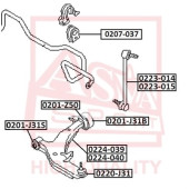 Сайлентблок, рычаг независимой подвески колеса <b>ASVA 0201J31S</b>