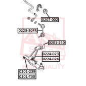 Сайлентблок, рычаг независимой подвески колеса <b>ASVA 0201T30</b>