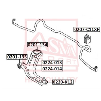 Рычаг независимой подвески колеса, подвеска колеса <b>ASVA 0224014</b>