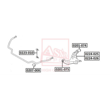 Рычаг независимой подвески колеса, подвеска колеса <b>ASVA 0224025</b>