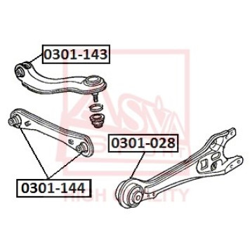 Сайлентблок, рычаг независимой подвески колеса <b>ASVA 0301028</b>