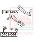 Сайлентблок, рычаг независимой подвески колеса <b>ASVA 0401065</b>