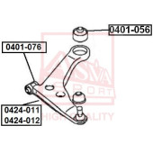 Сайлентблок, рычаг независимой подвески колеса <b>ASVA 0401076</b>