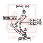 Опора шаровая <b>ASVA 0420CY</b>