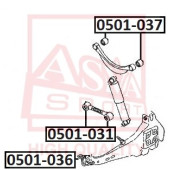 Сайлентблок, рычаг независимой подвески колеса <b>ASVA 0501036</b>