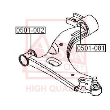 Сайлентблок, рычаг независимой подвески колеса <b>ASVA 0501081</b>