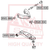 Сайлентблок, рычаг независимой подвески колеса <b>ASVA 0501088</b>