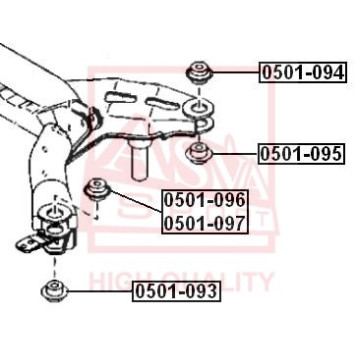 Сайлентблок, рычаг независимой подвески колеса <b>ASVA 0501093</b>