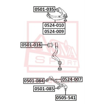 Рычаг независимой подвески колеса, подвеска колеса <b>ASVA 0524010</b>