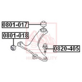 Сайлентблок, рычаг независимой подвески колеса <b>ASVA 0801017</b>