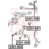 Сайлентблок, рычаг независимой подвески колеса <b>ASVA 2301007</b>