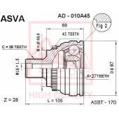 Шрус наружный 27x59.5x38 [12] <b>ASVA AD010A45</b>
