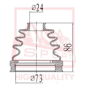 Пыльник шрус I/B [12] <b>ASVA ASBTINZT25</b>