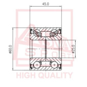 Подшипник ступичный 12 <b>ASVA DAC25600045</b>