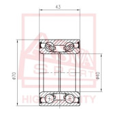 Подшипник ступичный задний 12 <b>ASVA DAC40700043</b>