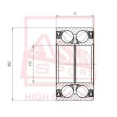 Подшипник ступичный передний с магнитным кольцом абс <b>ASVA DAC45820042</b>