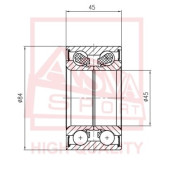 Подшипник ступицы передний MAZDA 6 (GG/GH) <b>ASVA DAC45840045</b>