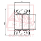Подшипник ступицы колеса <b>ASVA DAC508900051</b>