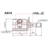 Шрус внутренний левый 28X35X25 12 <b>ASVA HNILJZ</b>