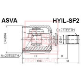 Шрус внутренний левый 26x41x27 [12] <b>ASVA HYILSF2</b>