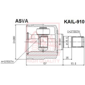 Шрус внутренний левый 12 <b>ASVA KAIL910</b>