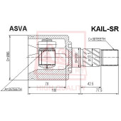Шрус внутренний левый 25x38x30 12 <b>ASVA KAILSR</b>