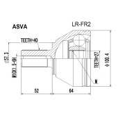 Шрус наружный 27x57,5x40 12 <b>ASVA LRFR2</b>