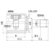 Шрус внутренний левый 27x44x29 12 <b>ASVA LRILD3F</b>