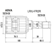 Шрус внутренний задний 29x35x26 12 <b>ASVA LRIUFR2R</b>