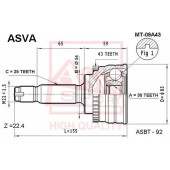 Шрус наружный 30x54x25 12 <b>ASVA MT09A43</b>
