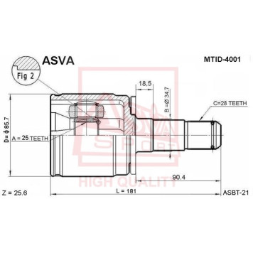 Внутр. шрус [12] <b>ASVA MTID4001</b>