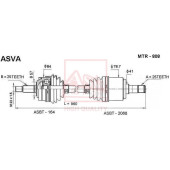 Привод правый (LANCER CS3A/CS5AR/CS6A/CS9A) [12] <b>ASVA MTR808</b>