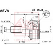 Шрус наружный 22x56x26 12 <b>ASVA MZ24A44</b>