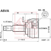 Шрус наружный 23x56x27 [12] <b>ASVA NS29</b>