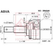 Шрус наружный 24x56x27 12 <b>ASVA NS364A44</b>
