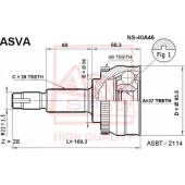 Шрус (гарантия 12 месяцев) [12] <b>ASVA NS40A46</b>