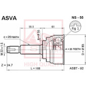 Шрус наружный 23X55X25 12 <b>ASVA NS55</b>