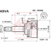 Шрус наружный 23x55x25 [12] <b>ASVA NS55A42</b>