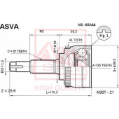 Шрус наружный 25x56x27 [12] <b>ASVA NS65A44</b>