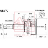 Шрус наружный 23x56x27 [12] <b>ASVA NS66A44</b>