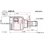 Шрус внутренний левый 25x40x25 12 <b>ASVA NSID5013</b>