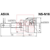 Шрус наружный 22x55x25 [12] <b>ASVA NSN16</b>