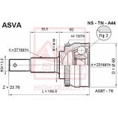Шрус наружный 23x56x27 [12] <b>ASVA NSTNA44</b>