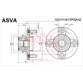 Ступица задняя с кольцом абс <b>ASVA NSWHB10RSA42</b>