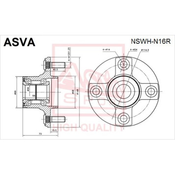 Ступица [12] <b>ASVA NSWHN16R</b>